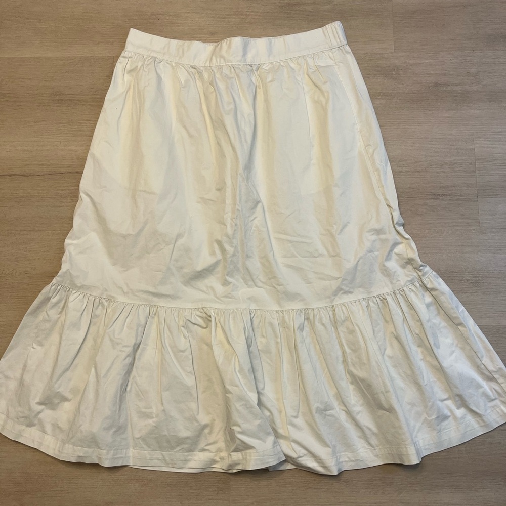 A New Day Cream Midi A-Line Skirt